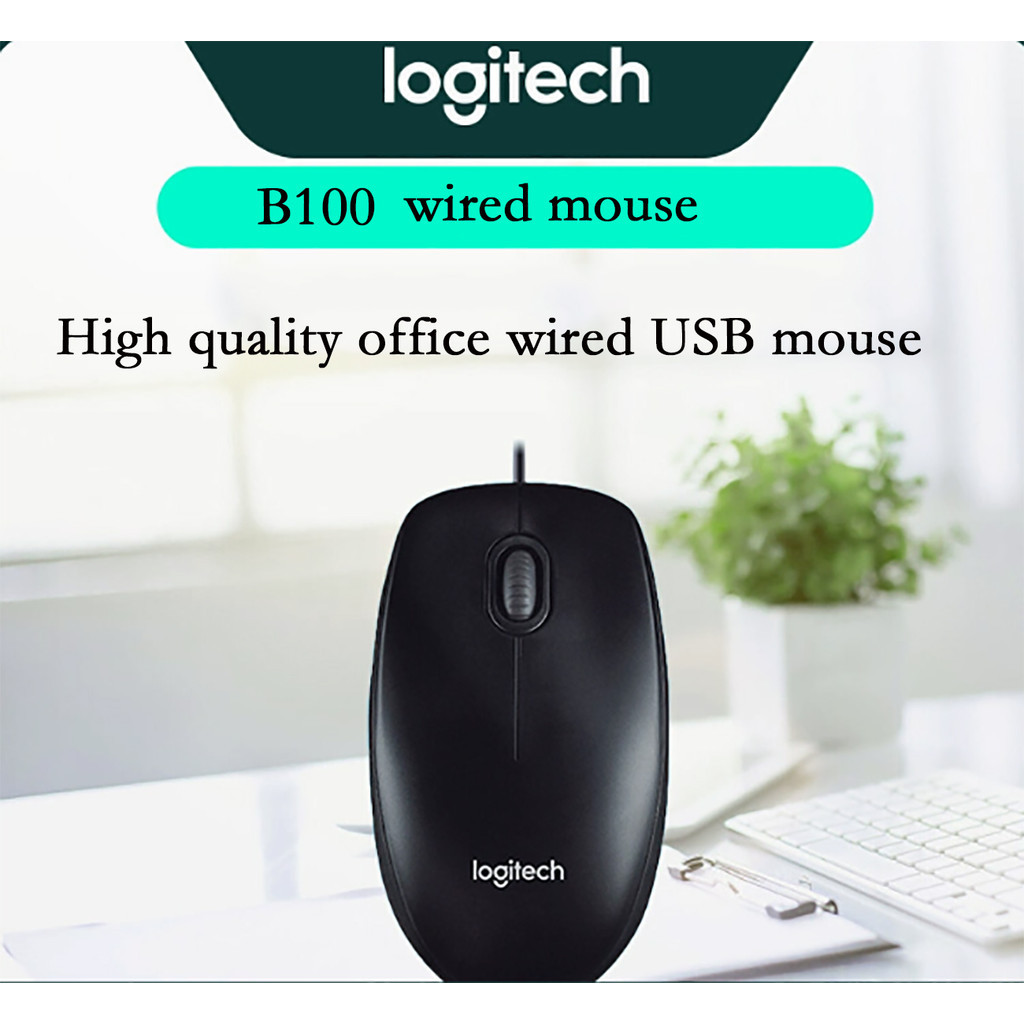 Logitech B100 Wired Mouse, USB Type-A, Optical, 800 DPI, Black - Image 2